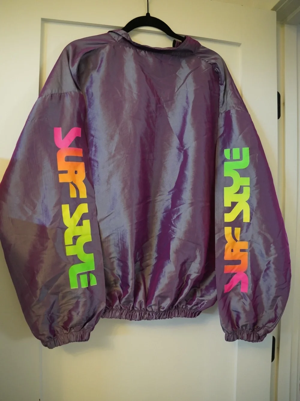 Surf Style Purple Jacket with Neon Logo
